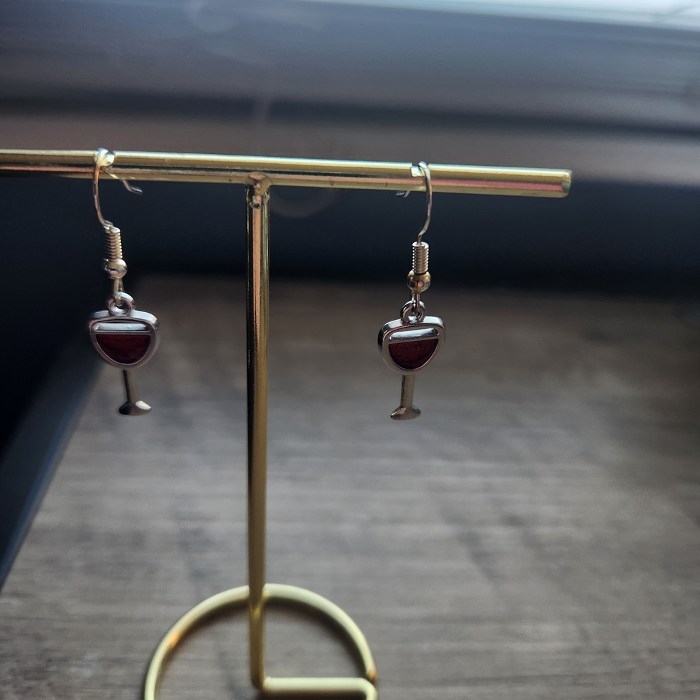Elegant Wine Glass Earrings